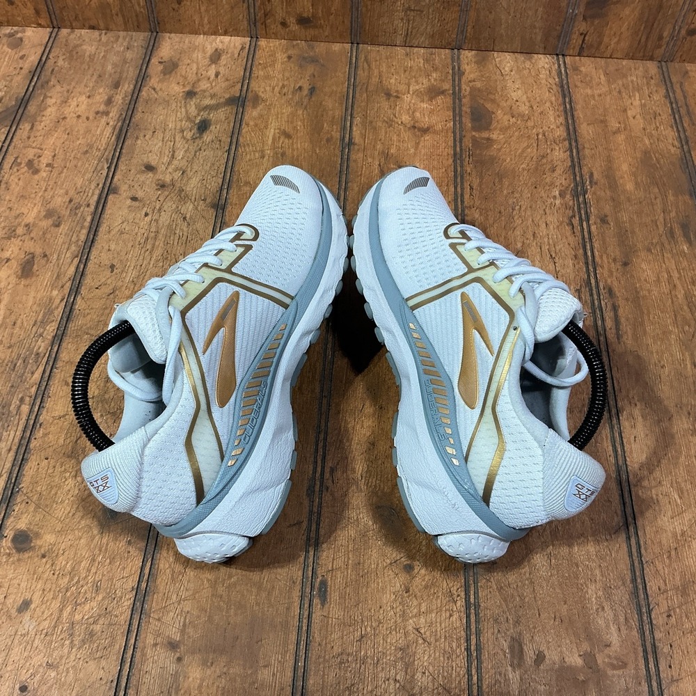 Brooks Women's Adrenaline GTS 20 White Gray Gold Sneakers 1202961B164 Size 8.5 B - Picture 6 of 12